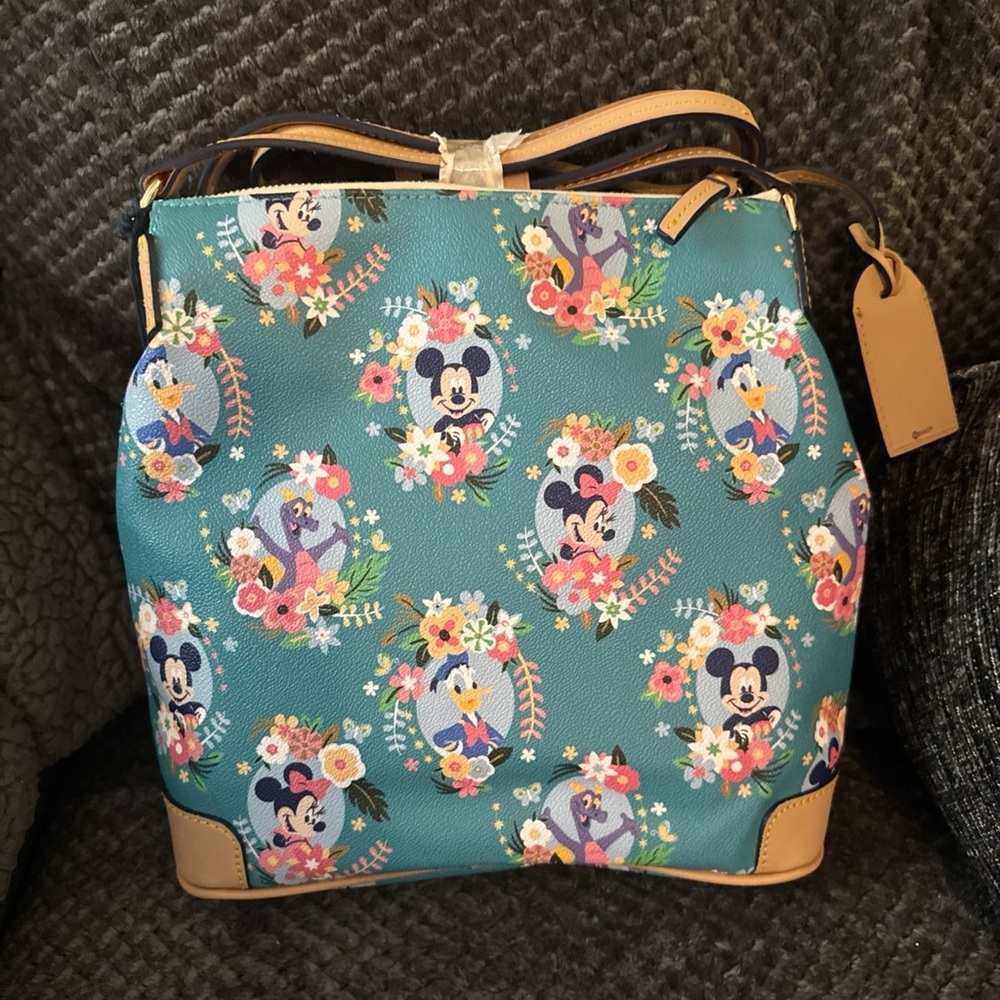 Dooney & Bourke Disney Epcot 2016 Flower and Garden teal crossbody NWT - Picture 2 of 5